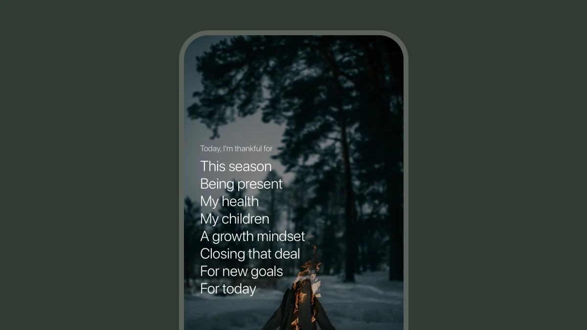 Daily gratitude ritual