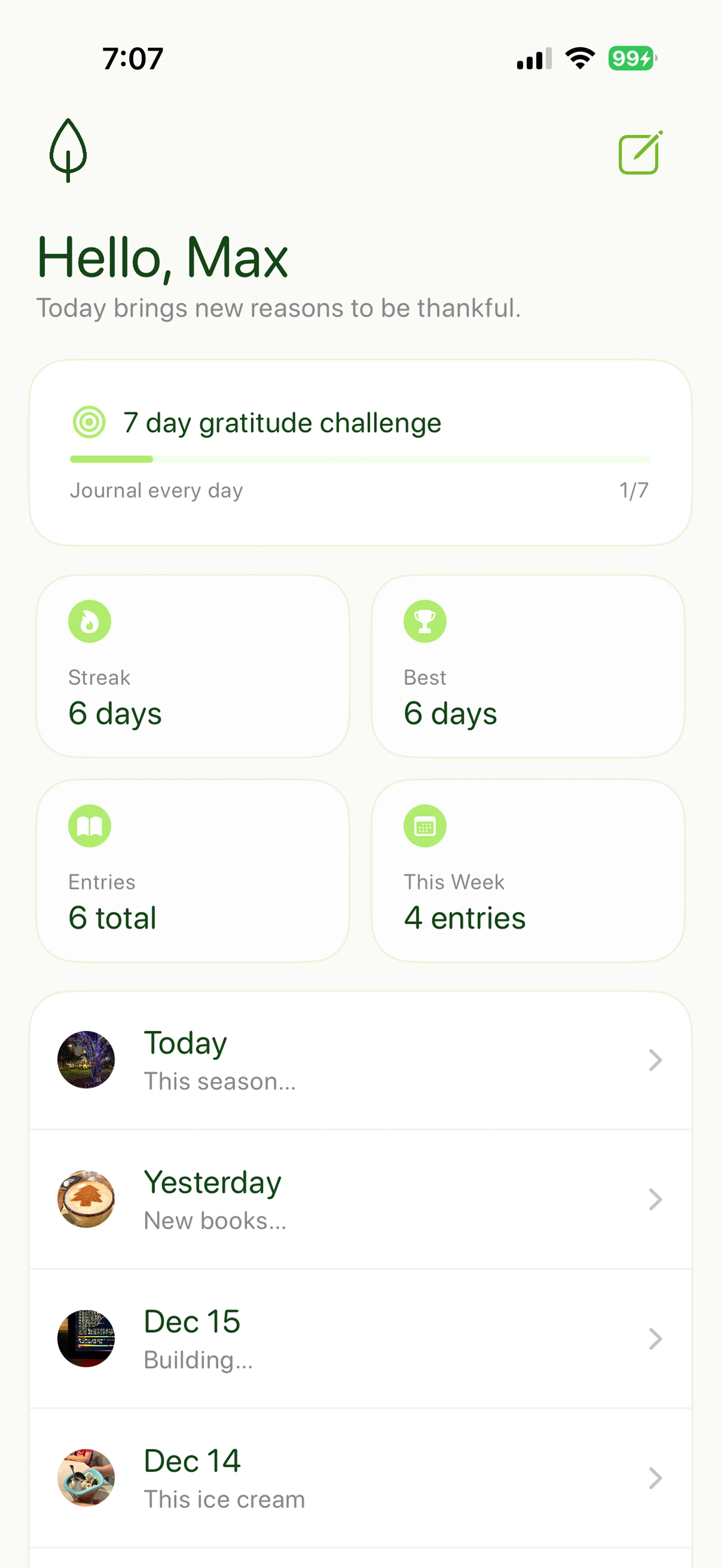 Gratu app screenshot